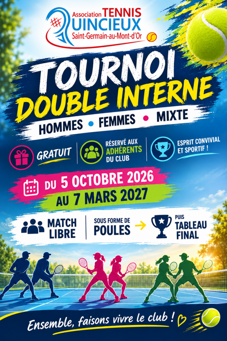 Nouveau : le tournoi de double interne de l’ATQSG